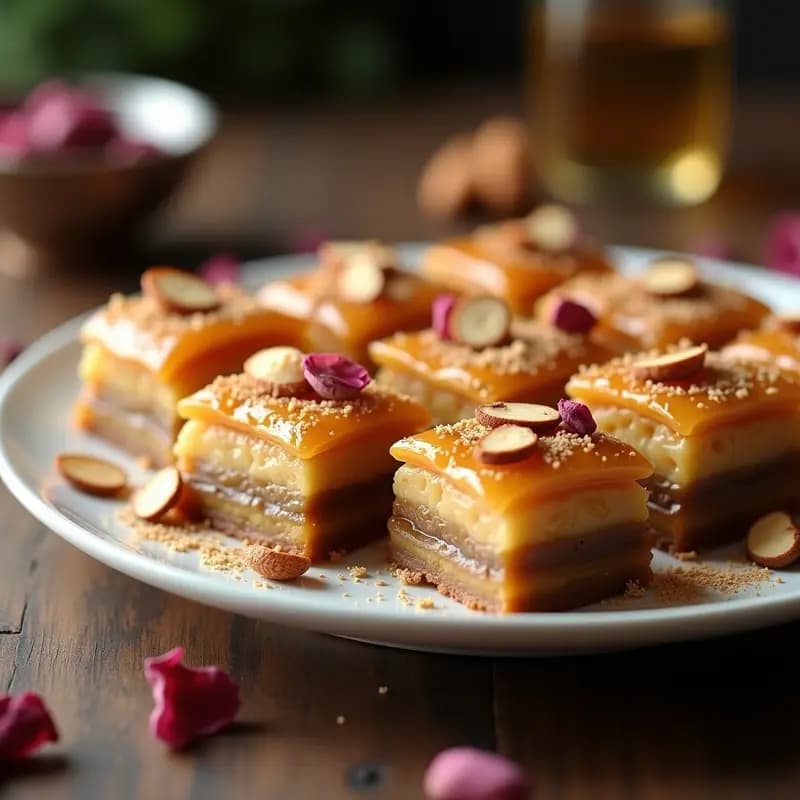 Baklava de Almendras y Cardamomo con Jengibre: Postre Turco Sin Azúcar Refinado