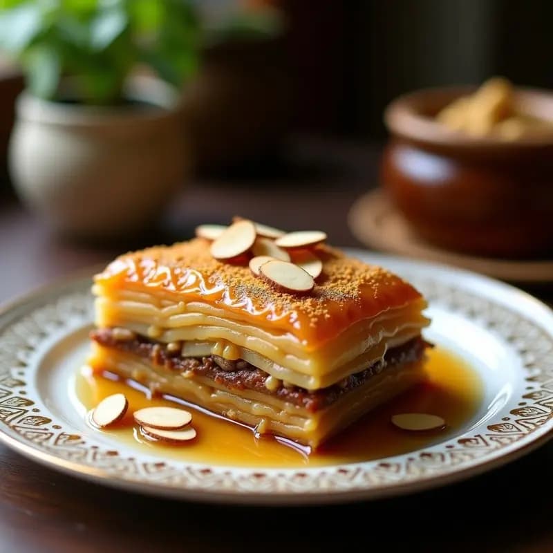 Baklava de Almendras y Cardamomo con Sirope de Arce: Postre Libanés Sin Azúcar y Keto