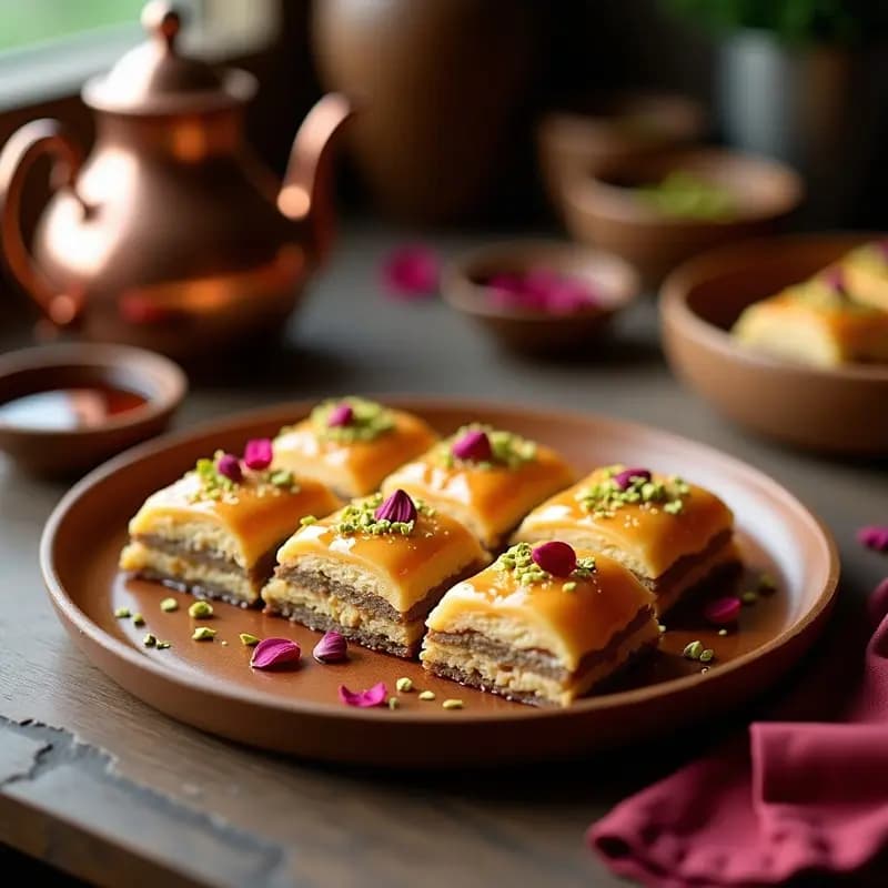 Baklava de Almendras y Miel de Agave: Postre Turco Sin Gluten con Masa de Hojaldre de Arroz