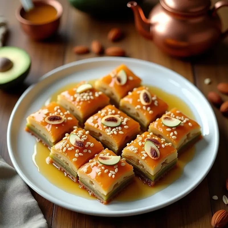 Baklava de Almendras y Miel de Aguacate: Postre Turco Sin Harina y Keto