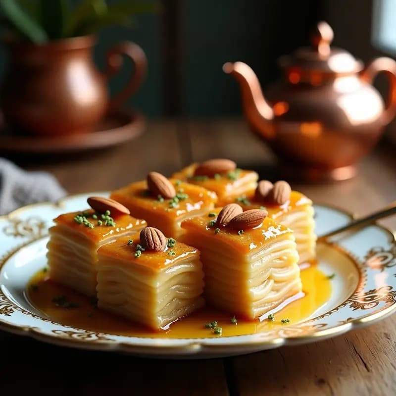 Baklava de Almendras y Miel con Toque de Cardamomo: Postre Árabe Sin Harina en Airfryer