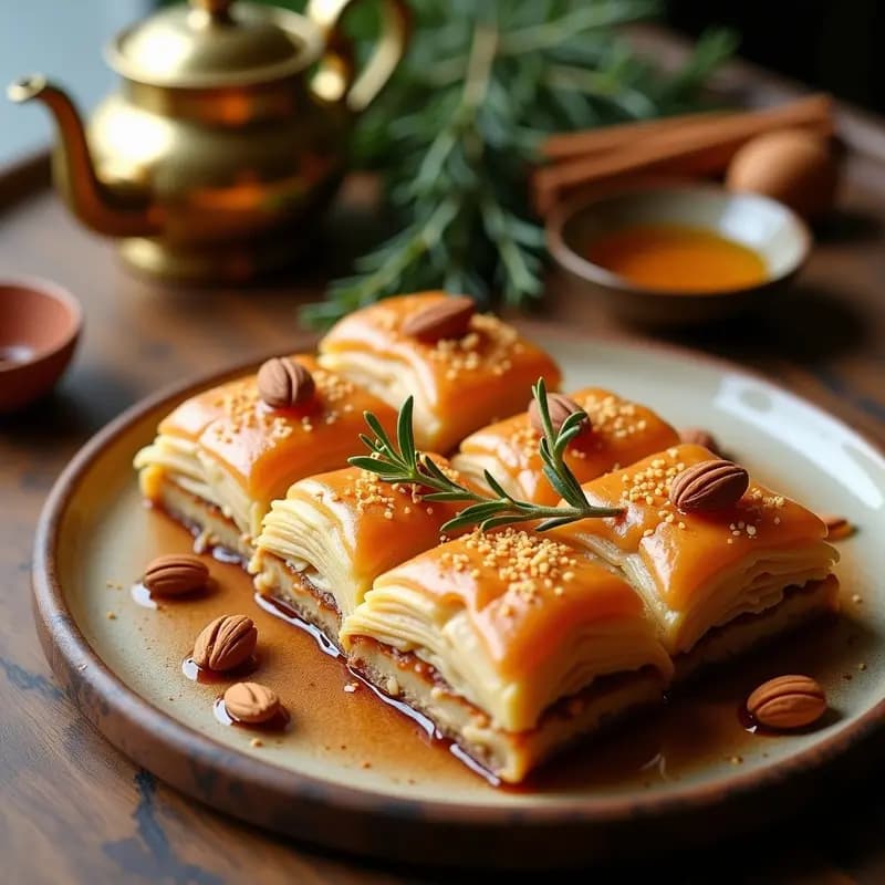 Baklava de Almendras y Miel con Hojaldre de Pharmaco: Receta Turca Sin Azúcar Refinado