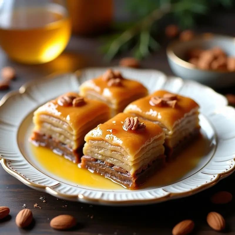 Baklava de Almendras y Miel: Receta Turca Sin Harina con Base de Avellanas