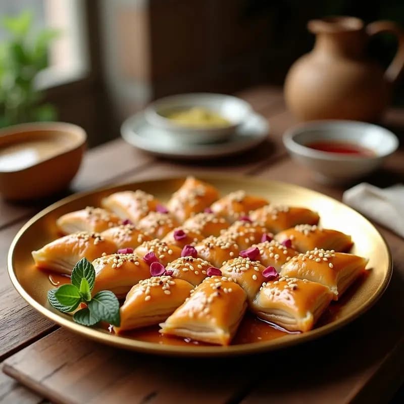 Baklava de Almendras y Water: Postre Turco Sin Azúcar con Sirope de Agave