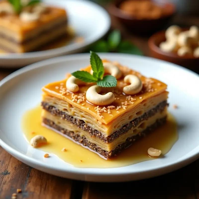 Baklava de Anacardos y Miel de Agave: Postre Griego Sin Harina Refinada y Keto-Friendly