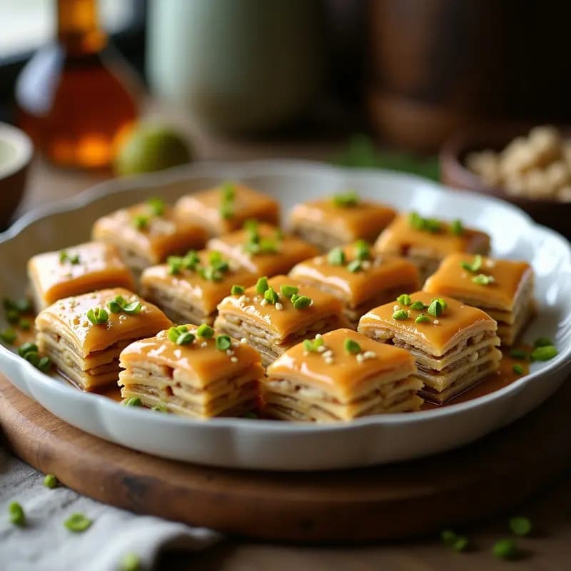 Baklava de Anacardos y Miel de Agave: Postre Griega Vegano y Sin Lácteos
