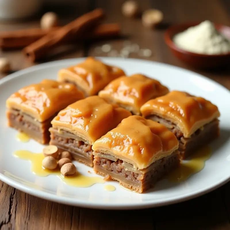 Baklava de Avellanas y Stevia: Postre Turco Sin Azúcar y Bajo en Carbohidratos