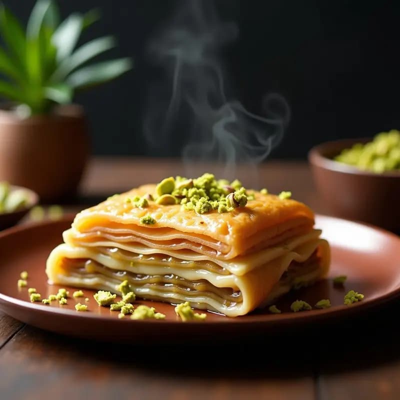 Baklava de Nueva York con Chocolate Blanco y Pistachos: Postre Fusion Turco-Americano Sin Miel