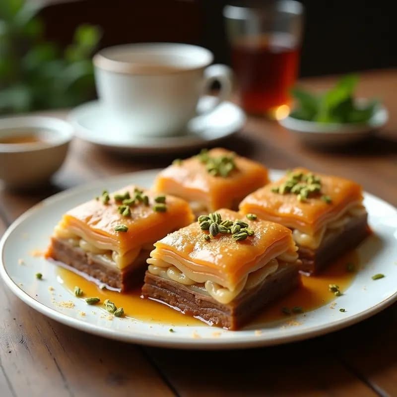 Baklava de Dátiles y Almendras con Jarabe de Miel: Postre Sirio Sin Harina en 30 Minutos