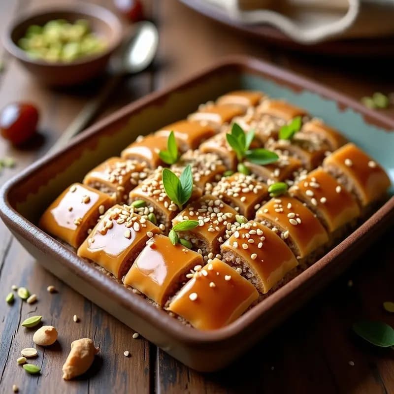 Baklava de Dátiles y Nuez de Cajú: Postre Árabe Sin Harina y Vegano