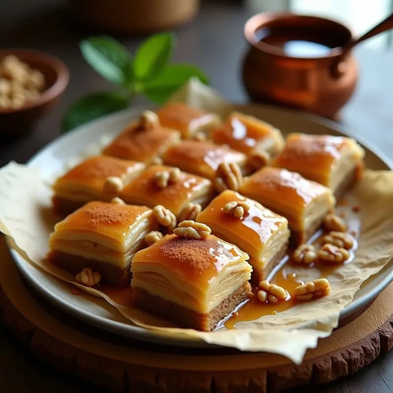 Baklava de Nuevo Estilo con Dulce de Leche y Nueces: Postre Griego-Argentino Fusion