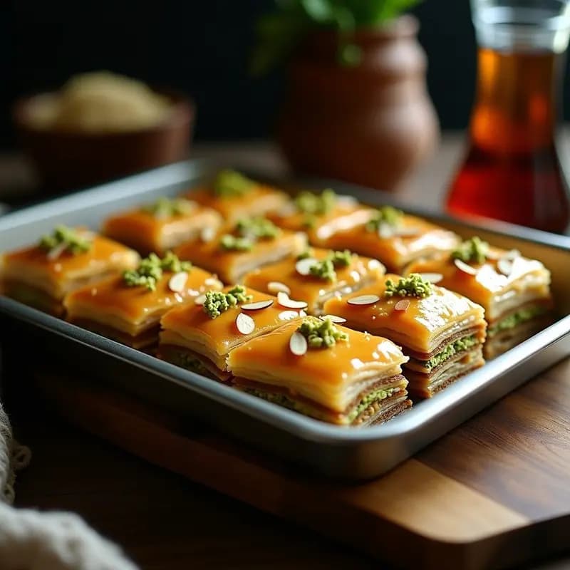 Baklava Griego de Pistacho y Miojo: Postre Crujiente Sin Gluten en Capas