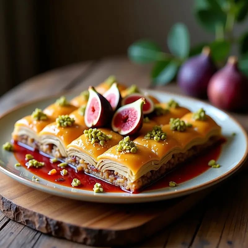 Baklava de Higos y Nueces con Jarabe de Granada: Postre Griego Sin Harina