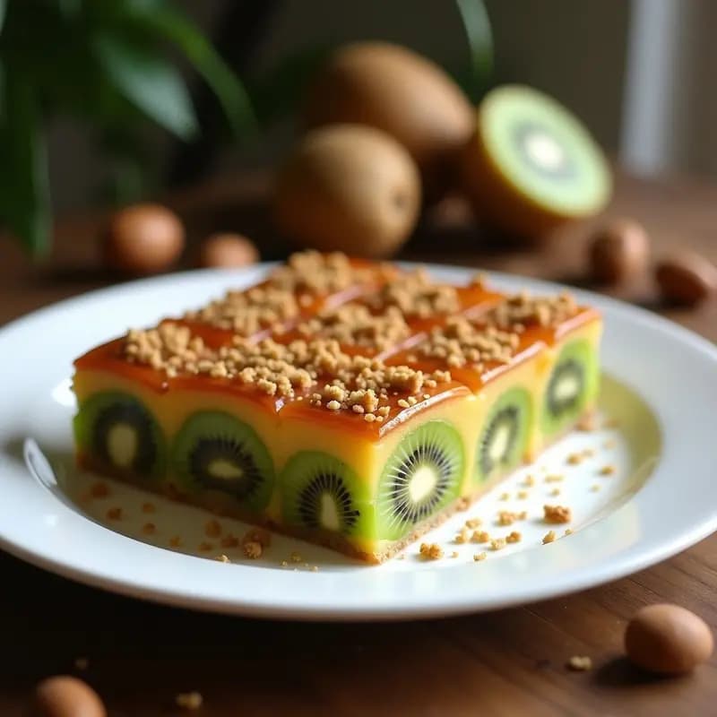 Baklava de New Zealand con Kiwi y Nueces: Postre Árabe-Kiwi Sin Azúcar y Sin Horno