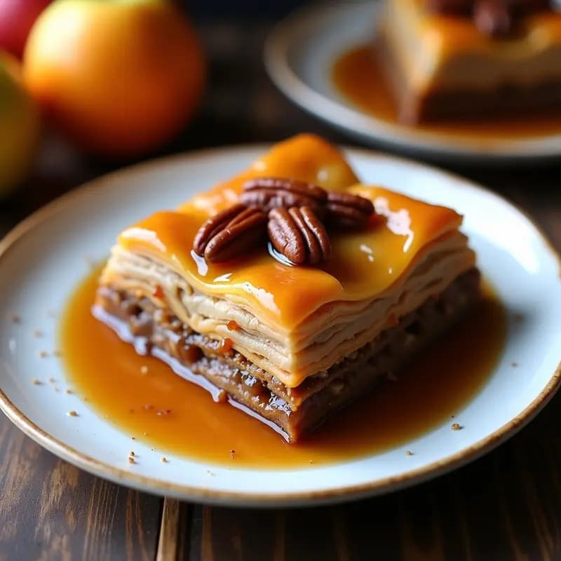 Baklava de Manzana y Nueces con Jarabe de Dátil: Postre Turco Sin Azúcar y Sin Harina en 30 Minutos