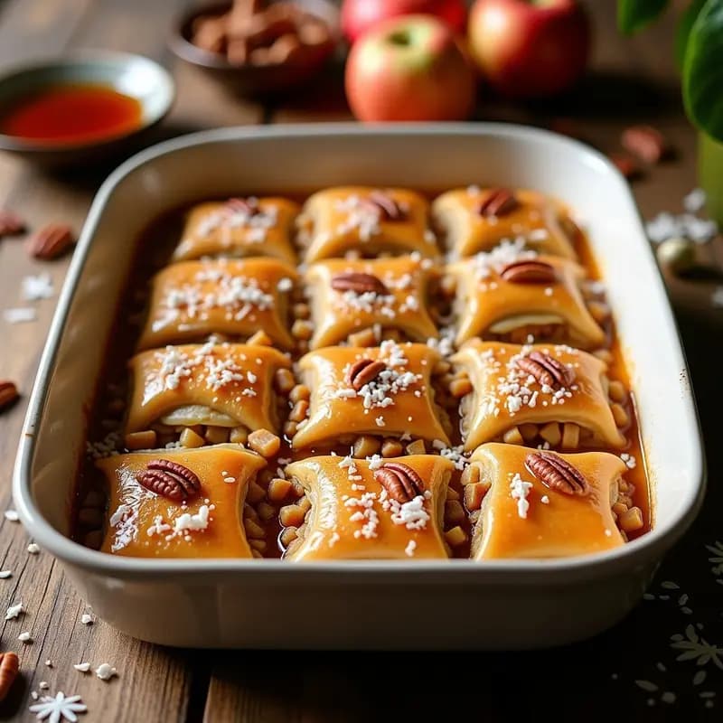 Baklava de Manzana y Nueces: Postre Turco Keto con Sirope de Eritritol