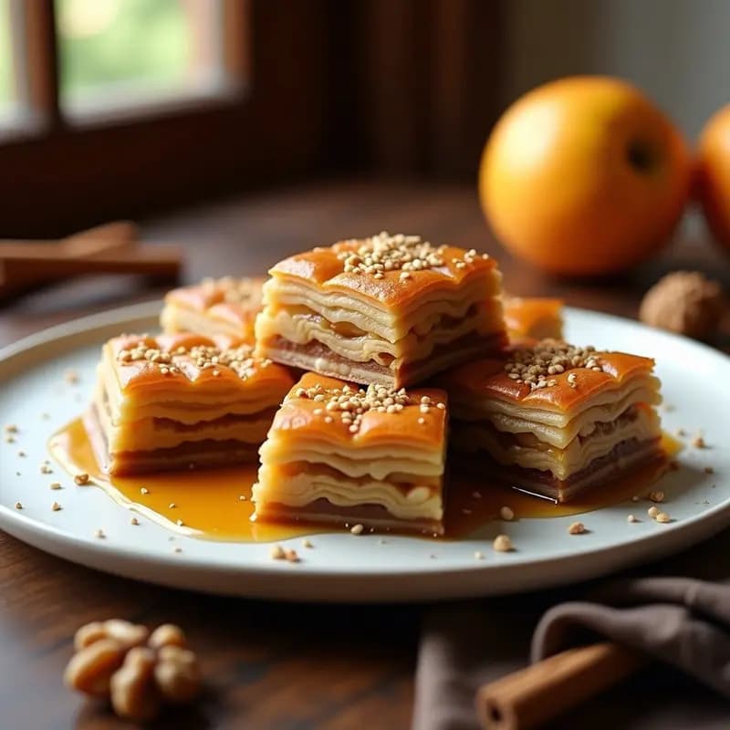 Baklava de Manzana y Nueces: Postre Griego Sin Azúcar con Toque de Canela