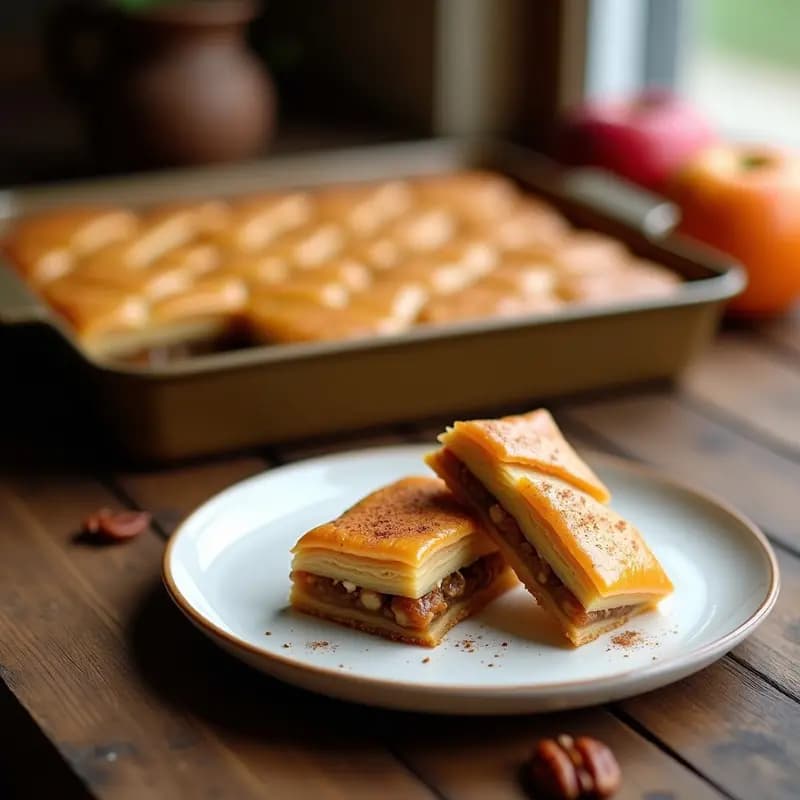 Baklava de New York con Manzana y Canela: Postre Turco-Americano Sin Miel