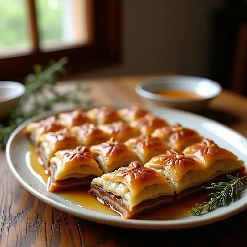 Baklava de Nuevo y Almondras: Postre Griego con Toque de Canela y Miel