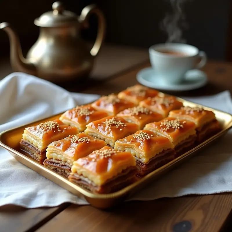 Baklava de Nueces y Canela: Postre Григориан Skip Gluten con Jarabe de Agave