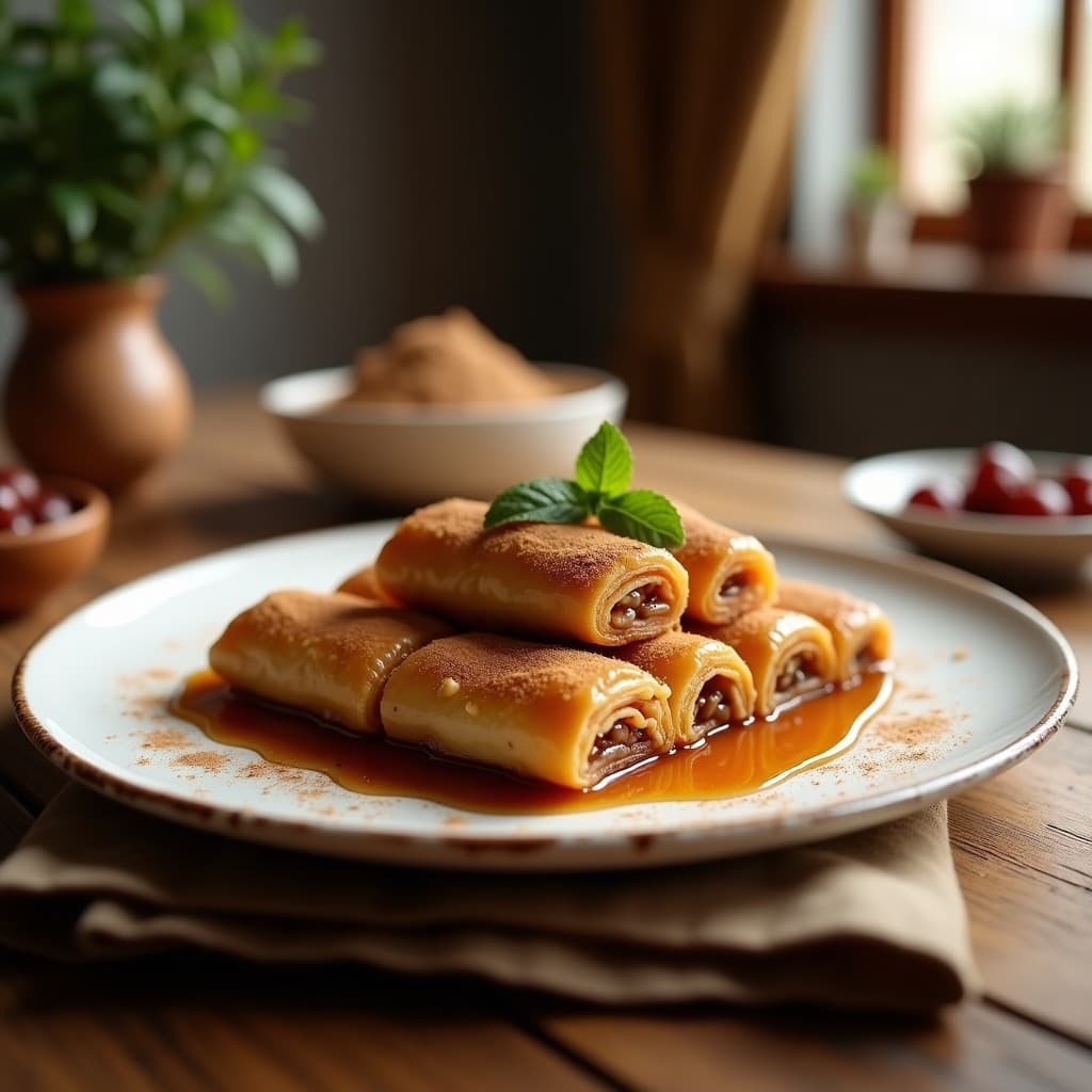 Baklava de Nueces y Canela con Sirope de Dátiles: Postre Turco Sin Harina en Airfryer