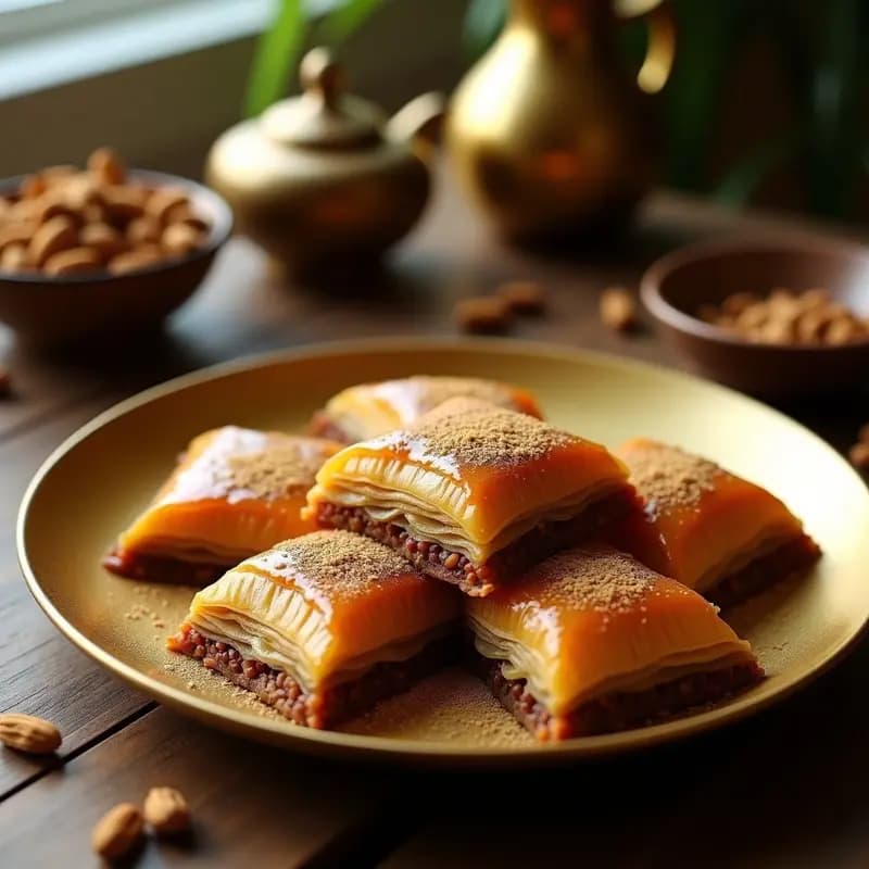 Baklava de Nueces y Cardamomo: Postre Turco Crujiente con Toque Especiado