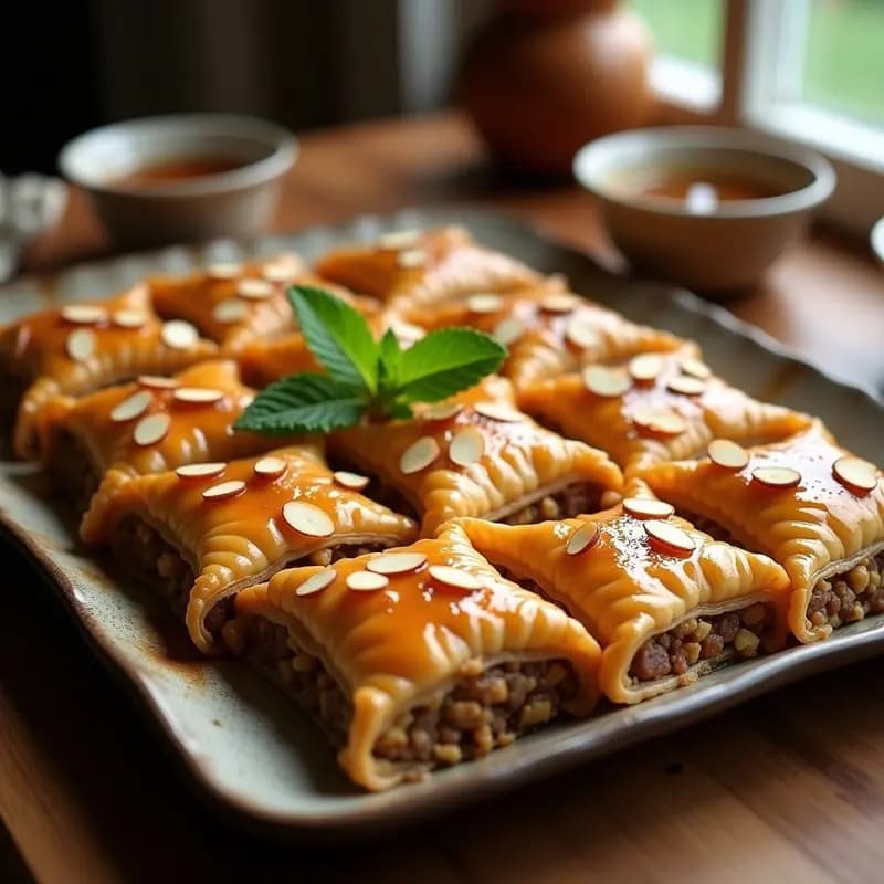 Bakava de Nueces y Dátiles con Jarabe de Arce: Postre Georgiano Sin Azúcar Refinada