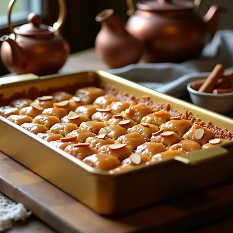 Baklava de Nueces y Dátiles: Postre Turco Sin Miel y Sin Gluten con Jarabe de Arce