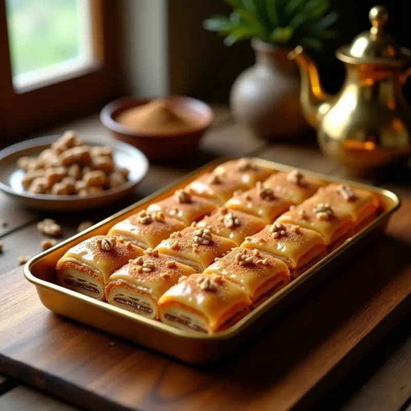 Baklava de Nueces y Miel de Floyd: Postre Turco Tradicional con Toque de Canela