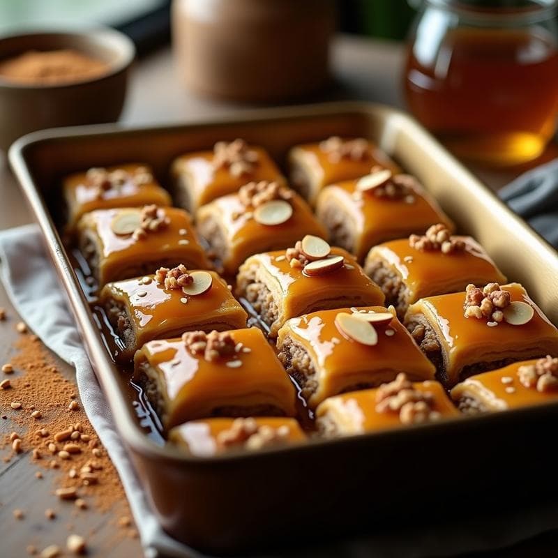 Baklava de Nueces y Miel de Dátil: Postre Griego Vegano y Sin Mantequilla