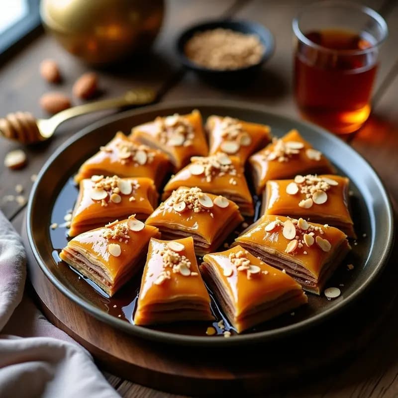 Baklava de Nuevo de Nuez y Miel de Dátsil: Postre Turco Sin Harina Tradicional