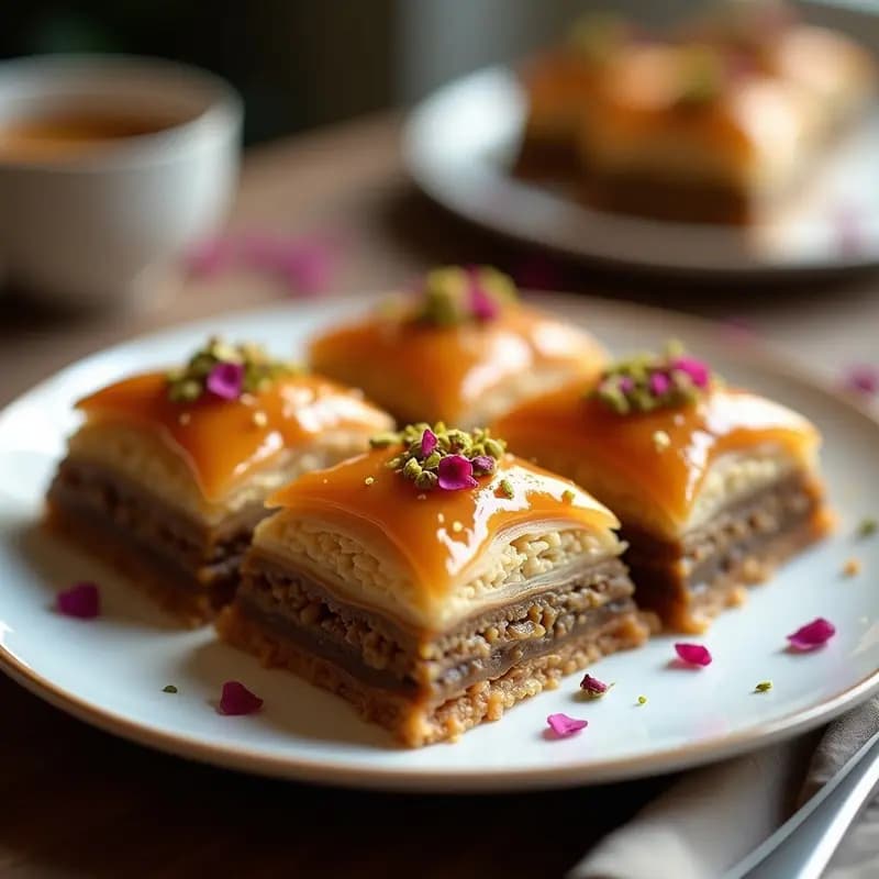 Baklava Turco de Nueces y Miel de Dátiles: Receta Tradicional Sin Harina de Trigo