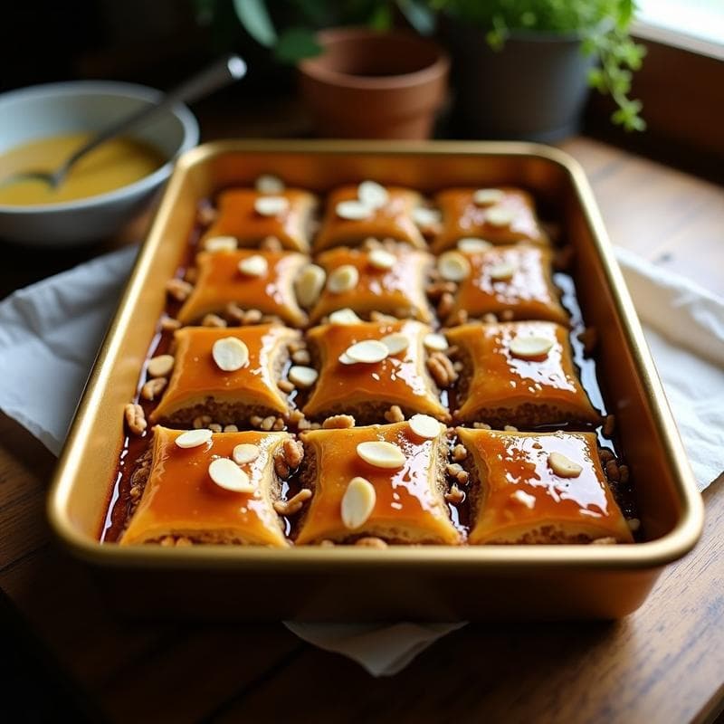 Baklava de Nueces y Miel con Hoja de Filo Integral: Postre Griega Sin Gluten