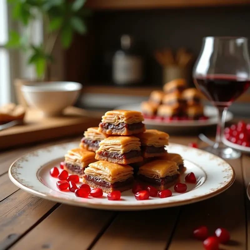 Baklava de Nueces y Miel de Granado: Postre Griego con Toque Persa