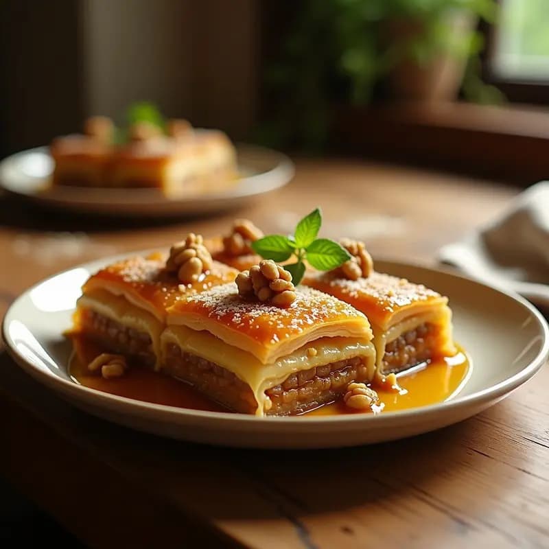 Baklava de Nueva: Receta Griega con Miel y Nueces en Capas Crujientes
