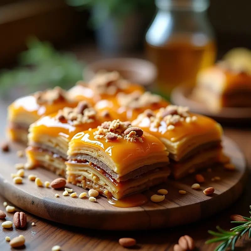 Baklava de Nueces y Miel con Hojaldre de Almendra: Postre Griego Sin Harina en Thermomix