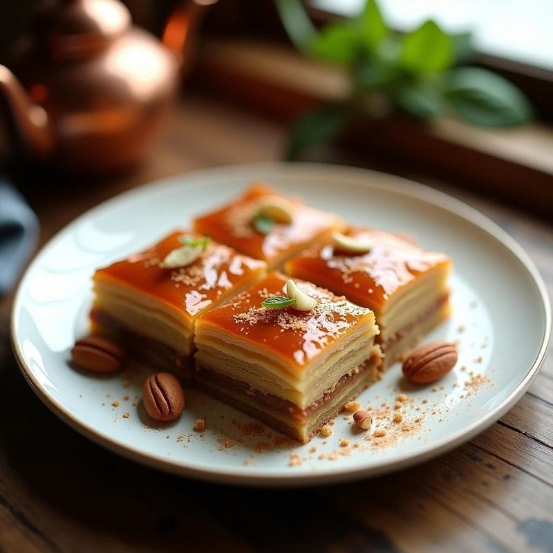Baklava de Nuez de Brasil y Jarabe de Arce: Postre Griego Keto Sin Azúcar