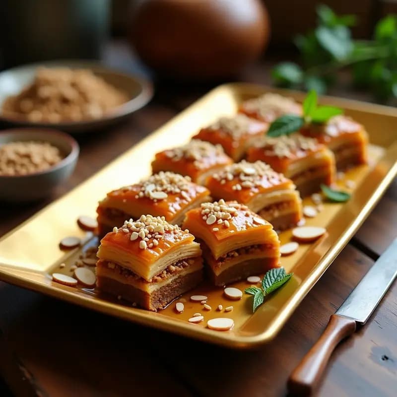 Baklava de Nuez y Canela con Sirope de Arce: Postre Turco Vegano y Sin Mantequilla