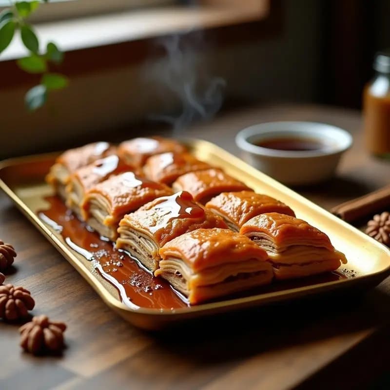 Baklava de Nuez y Canela con Sirope de Arce: Versión Canadiense del Clásico Árabe