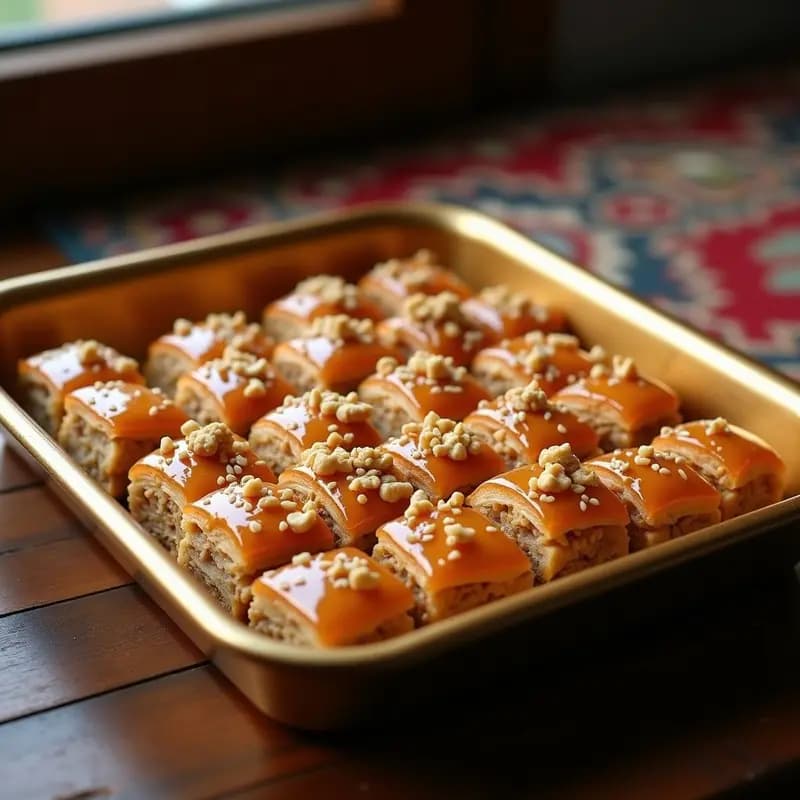 Baklava de Nuez y Miel de Agave: Postre Árabe Sin Azúcar en 30 Minutos