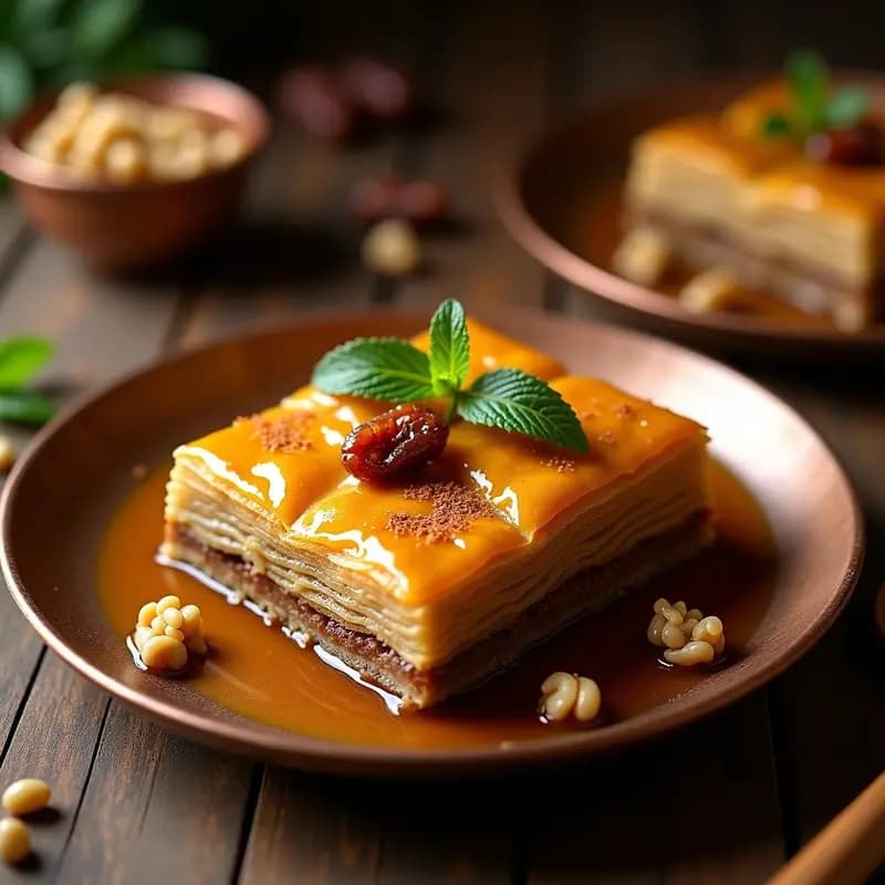Baklava de Nuez y Miel de Dátiles: Receta Turca Sin Lácteos y Sin Harina