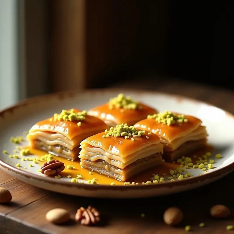Baklava de Nuez y Pistacho con Miel de Flores: Receta Turca Crujiente y Sin Horno