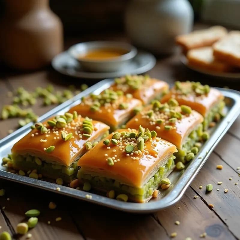 Baklava de Pistacho y Water de Azahar: Postre Turco Crujiente y Sin Horno