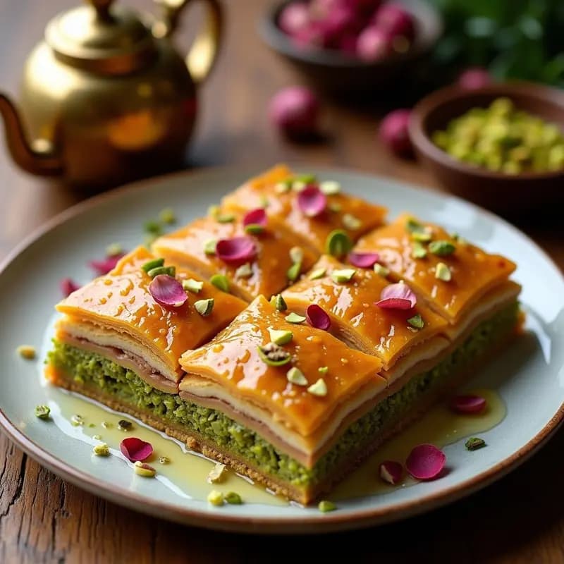Baklava de pistacho y agua de rosas: Receta turca sin gluten y con edulcorante natural