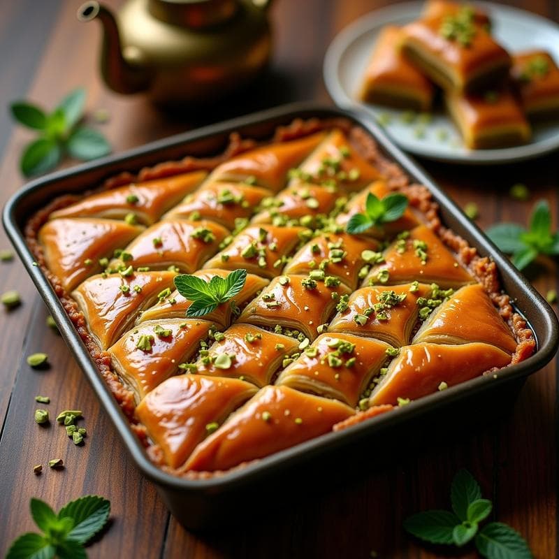 Baklava de Pistacho y Dátiles: Receta Árabe Keto con Masa de Almendra