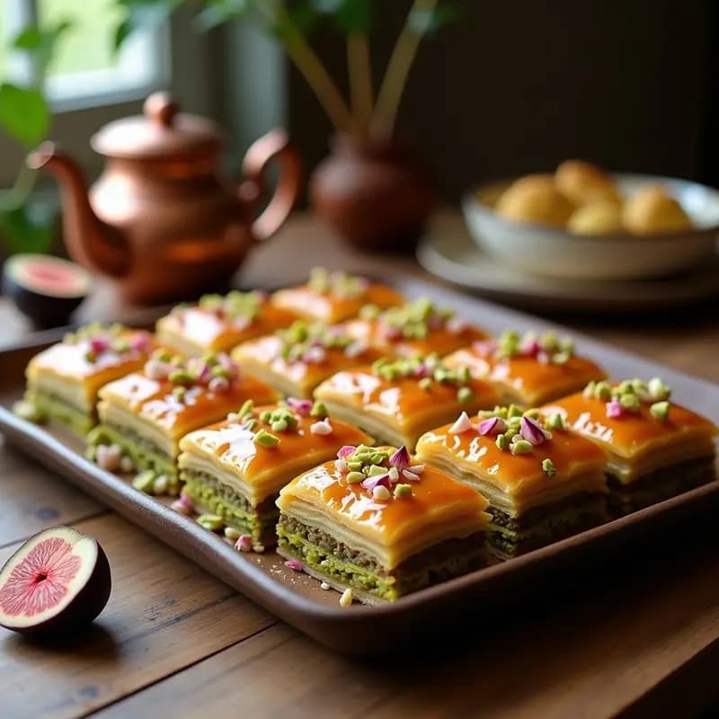 Baklava de Pistacho y Higos con Sirope de Arce: Receta Turca Vegana y Sin Mantequilla