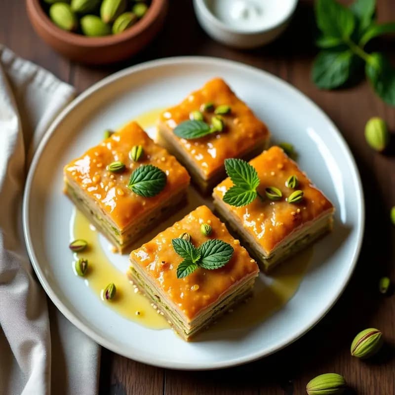 Baklava de Pistacho y Water Kefir: Postre Turco Keto y Sin Azúcar