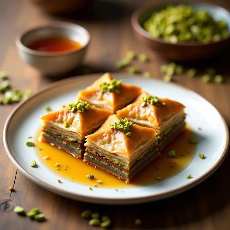 Baklava de Pistacho y Miel de Dátil: Receta Turca Sin Gluten con Masa de Almendra