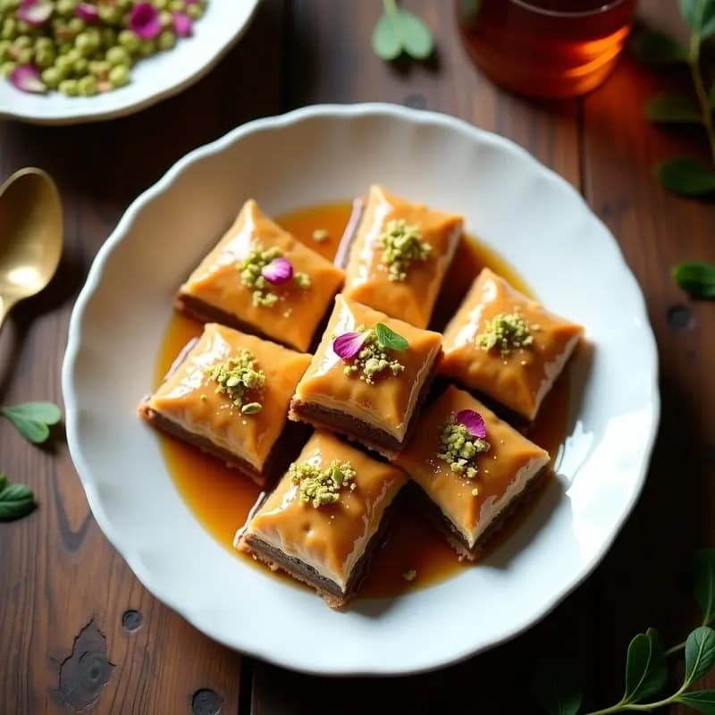 Baklava de Pistacho y Miel con Hojaldre de Alfajor: Postre Turco-Argentino Sin Gluten