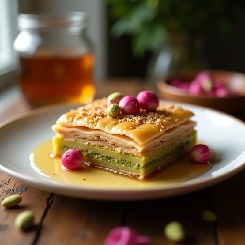 Baklava de Pistacho y Rosen: Postre Turco Keto con Sirope de Stevia
